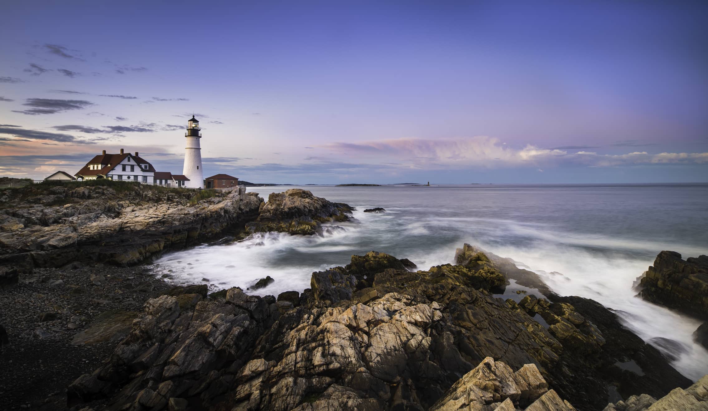lighthouse on rocky coast