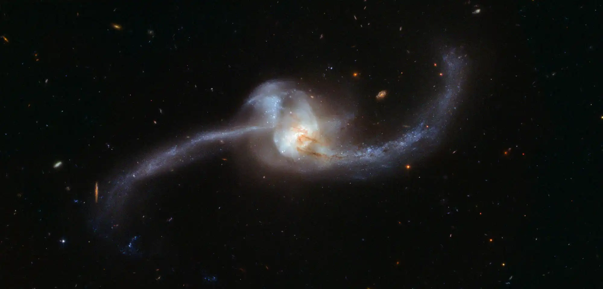 two spiral galaxies colliding