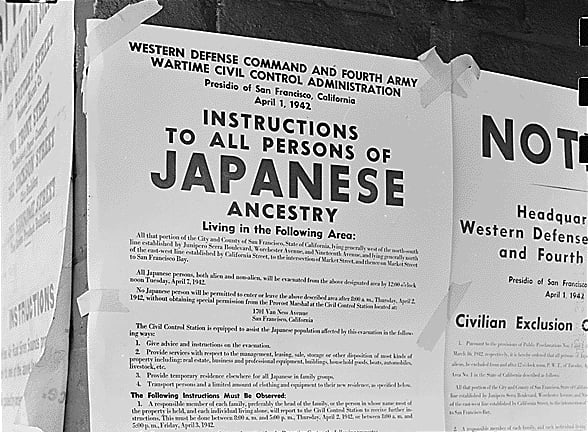 Posted Japanese American Exclusion Order image 