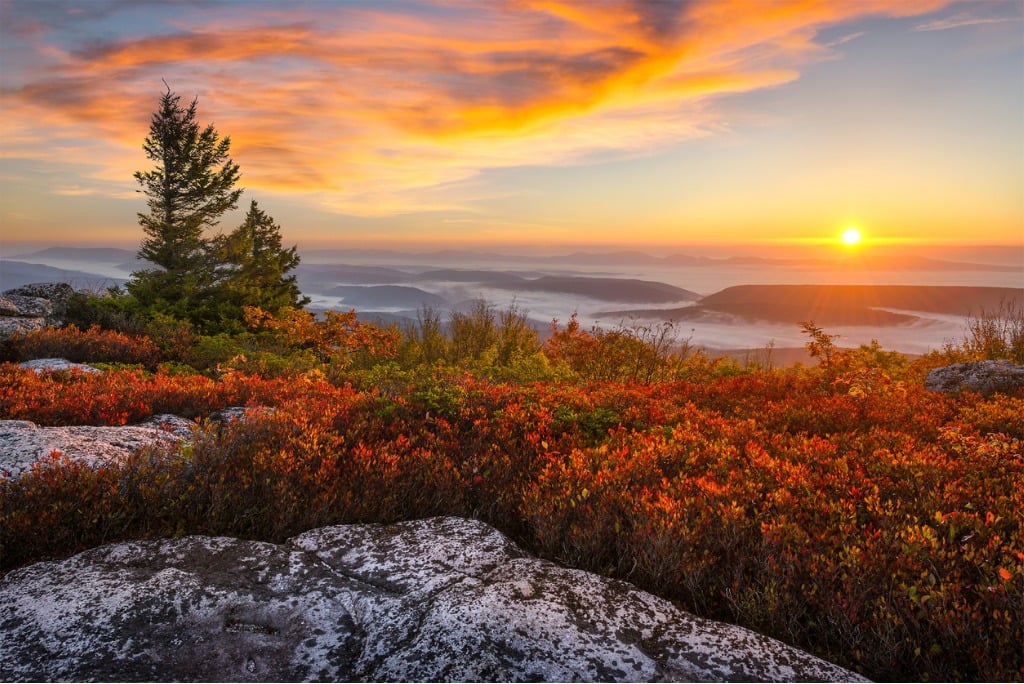 scenic sunrise and autumn foliage west virginia picture id847039758 image 