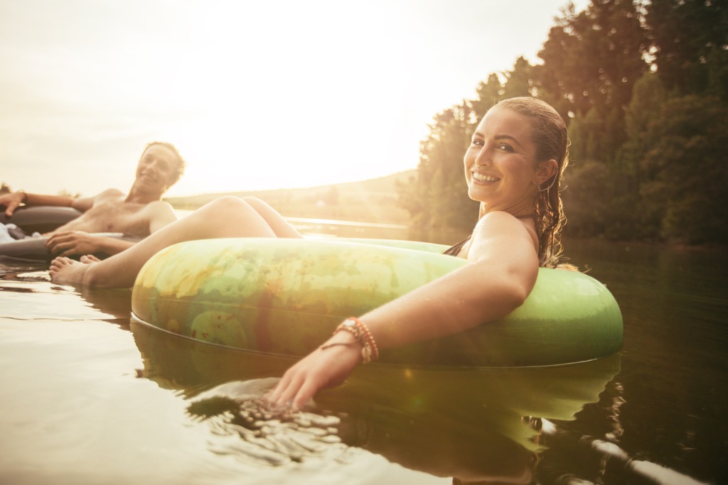 young couple relaxing in water on a summer day picture id530746488 image 