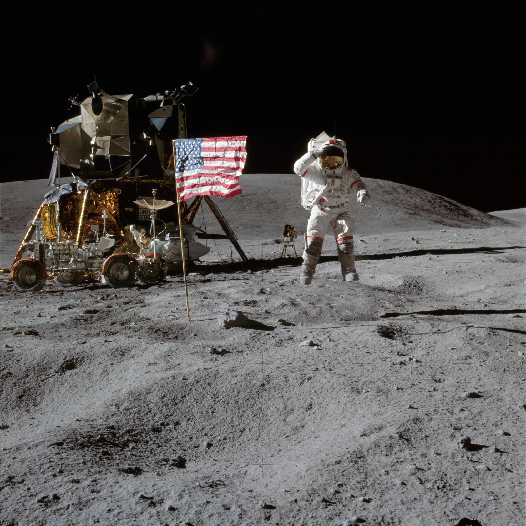 apollo 11 lunar lander flag image 