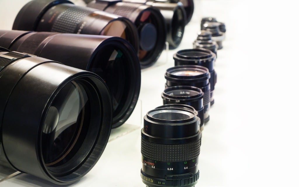 collection of macro camera lenses in a row picture id1026407162 image 