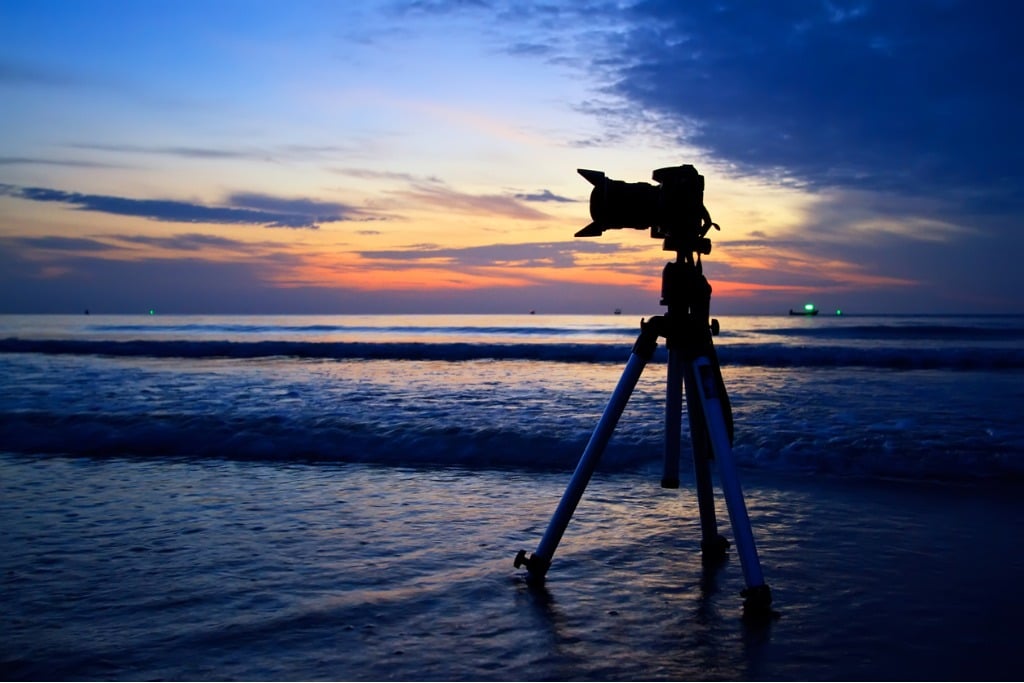 silhouette camera on the beach thailand picture id486831714 image 