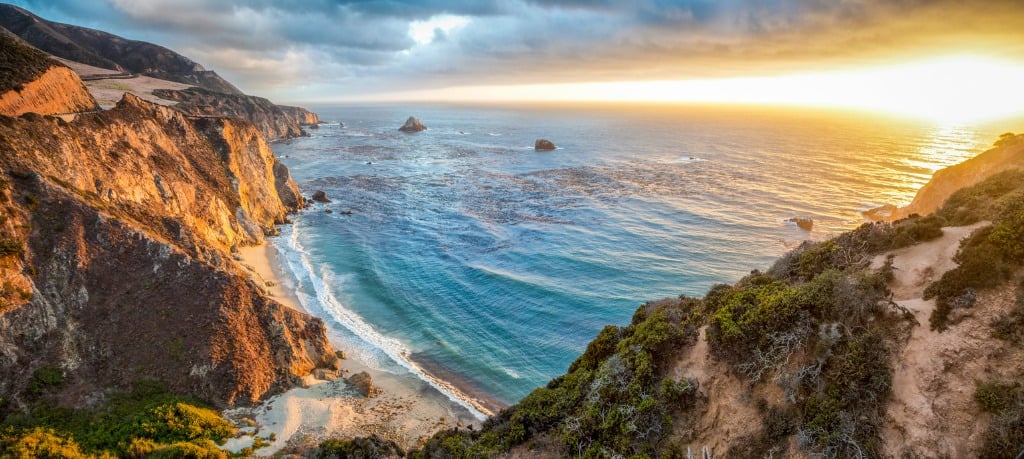 big sur coastline panorama at sunset california usa picture id917302792 image 