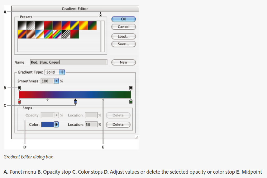 gradient editor panel image 