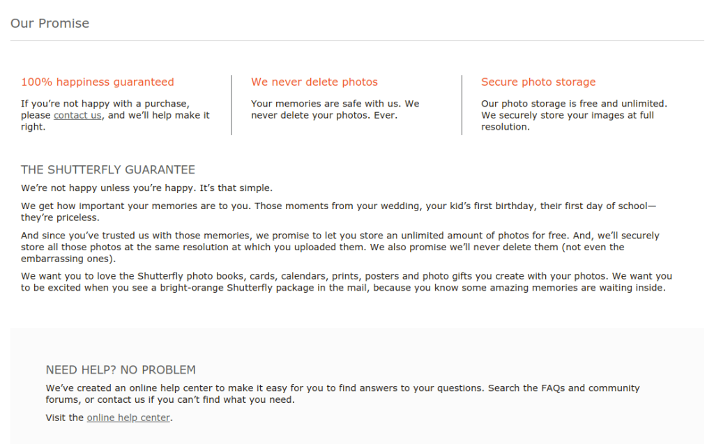 shutterfly return policy image 