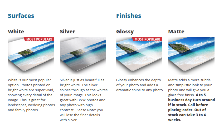 a variety of finishes image 