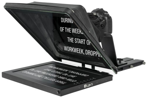IKAN PROFESSIONAL 15 INCH HIGH BRIGHT BEAM SPLITTER TELEPROMPTER WITH TRAVEL KIT image 