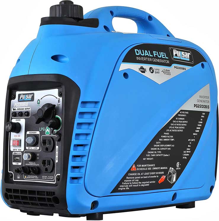 Pulsar 2200W Portable Dual Fuel Quiet Inverter Generator Review image 