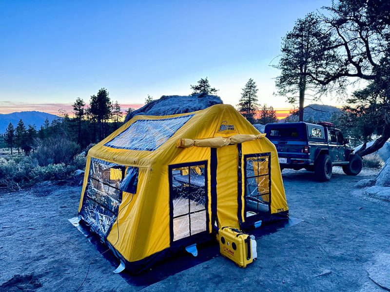 planar with tent at dusk image 