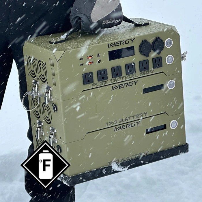 FLEX Tactical 1500 Power Station in the snow image 