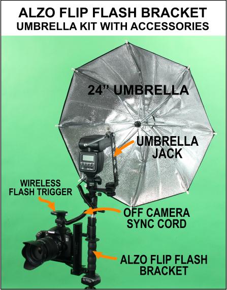 alzo flip bracket umbrella kit with accessories