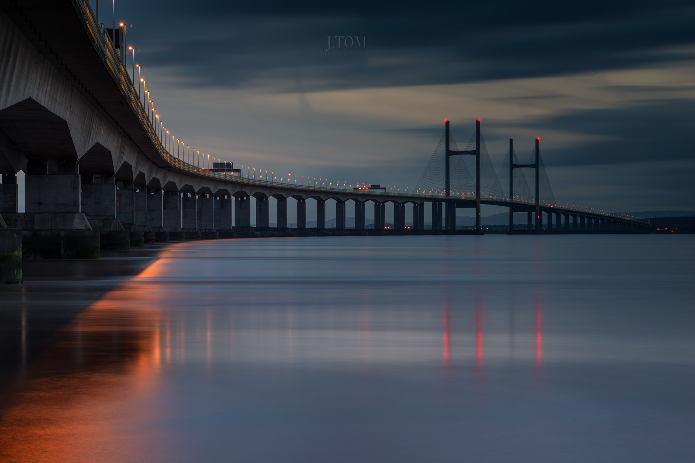 Second Severn Crossing Bridge at night. Second try ;)