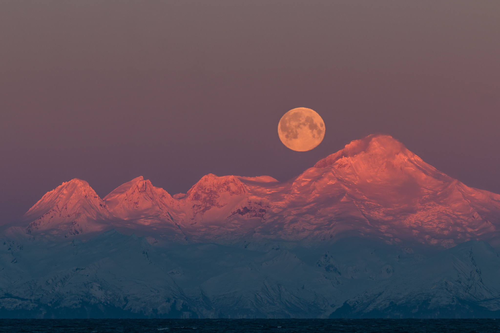 Super Moon setting in Alaska
