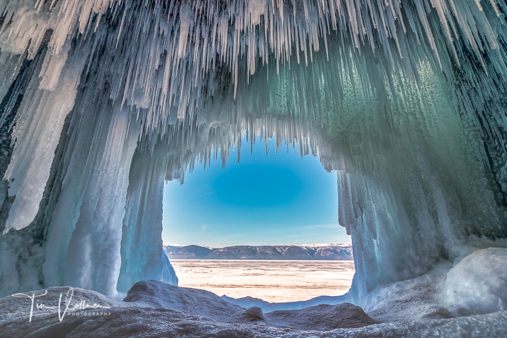 Magical Ice cave at Lake Baikal